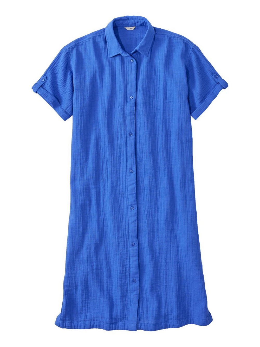 Women’s Relaxed Button-Front Shirt Dress in Royal Blue